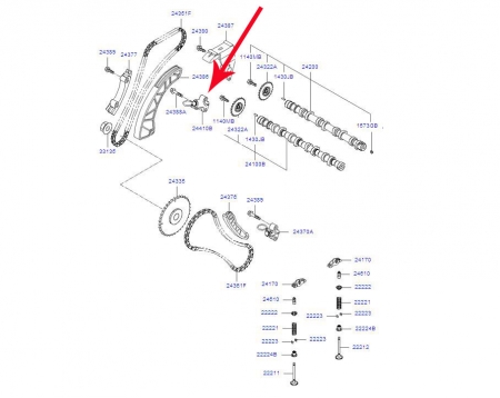 Napinacz łańcucha rozrządu Kia, Hyundai