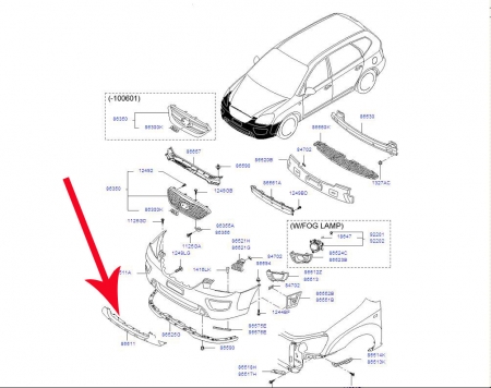 Dolna nakładka zderzaka przedniego Kia Carens III