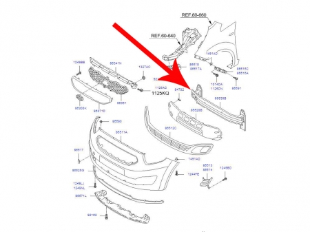 Belka zderzaka przedniego Kia Venga