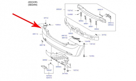 Zderzak tylny Kia ceed I 5d