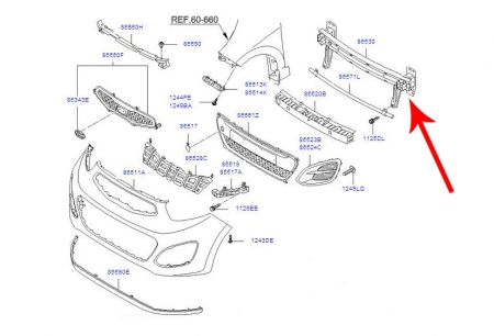 Belka zderzaka przedniego Kia Picanto III 3 d