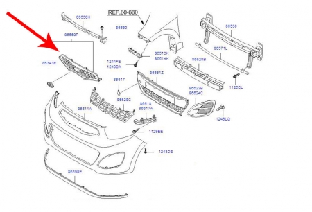 Krata wlotu powietrza Kia Picanto III 5d