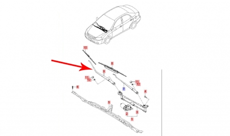 Ramię wycieraczki przedniej prawej Kia Cerato I