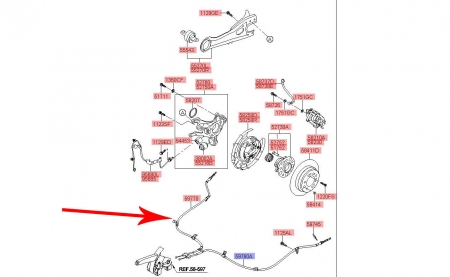 Linka hamulcowa tylna prawa Kia ceed, Hyundai i30