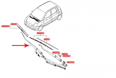 Ramię wycieraczki przedniej prawej Kia Picanto