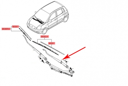 Ramię wycieraczki przedniej lewej Kia Picanto