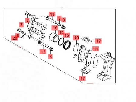 Tylny lewy zacisk hamulcowy Kia Sorento II