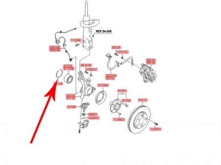 Pierścień łożyska koła przedniego Kia ceed, Venga, Hyundai i30